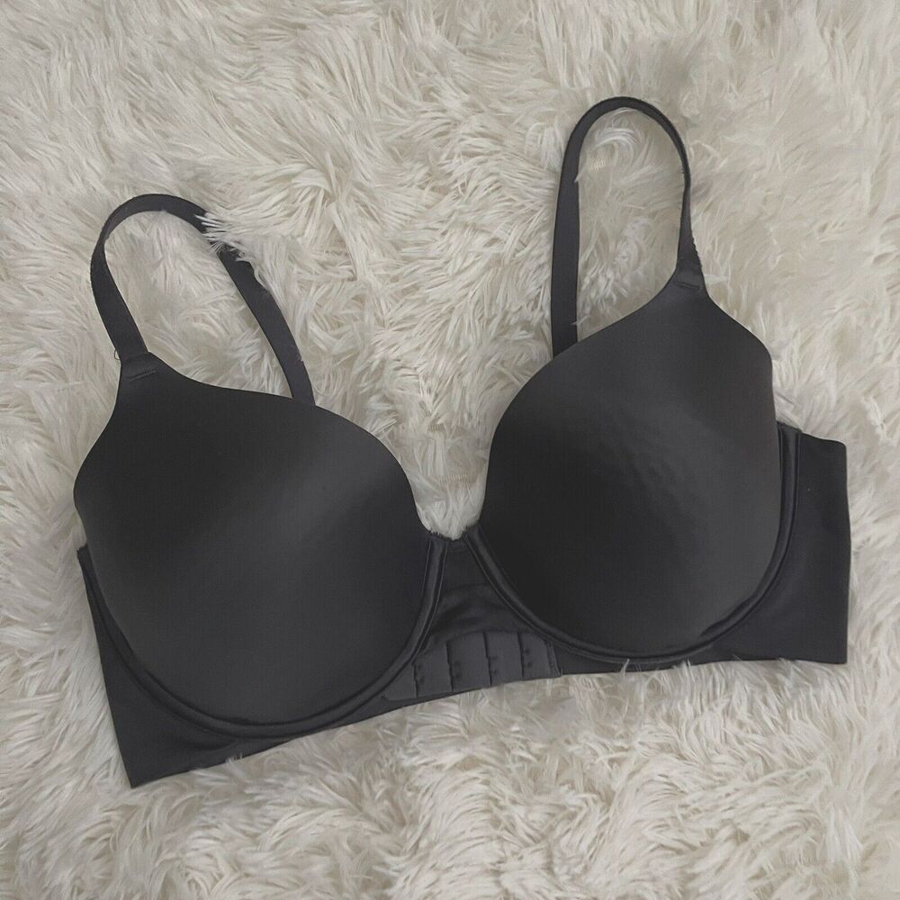 Maidenform Gray Tshirt Bra Size L Padded Underwire Adjustable Comfort